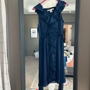 Ark & Co Navy Ruffle Midi Dress